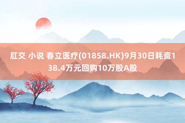 肛交 小说 春立医疗(01858.HK)9月30日耗资138.4万元回购10万股A股