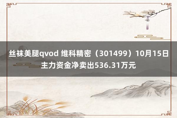 丝袜美腿qvod 维科精密（301499）10月15日主力资金净卖出536.31万元