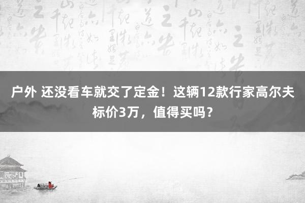 户外 还没看车就交了定金！这辆12款行家高尔夫标价3万，值得买吗？