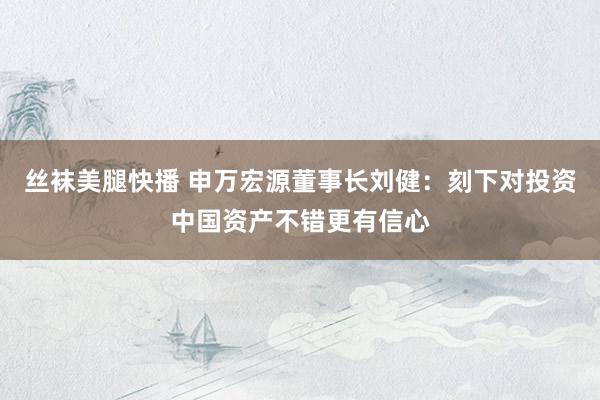 丝袜美腿快播 申万宏源董事长刘健：刻下对投资中国资产不错更有信心