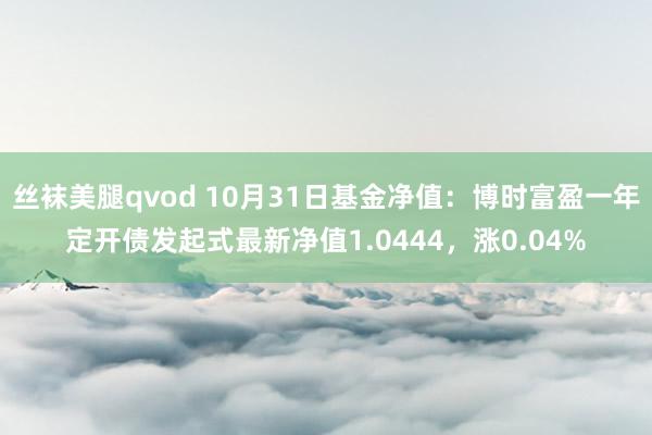 丝袜美腿qvod 10月31日基金净值：博时富盈一年定开债发起式最新净值1.0444，涨0.04%