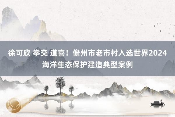 徐可欣 拳交 道喜！儋州市老市村入选世界2024海洋生态保护建造典型案例