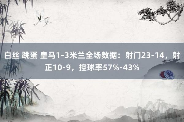 白丝 跳蛋 皇马1-3米兰全场数据：射门23-14，射正10-9，控球率57%-43%