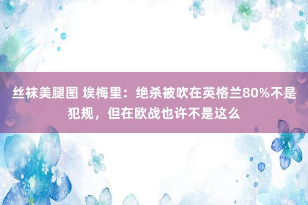 丝袜美腿图 埃梅里：绝杀被吹在英格兰80%不是犯规，但在欧战也许不是这么