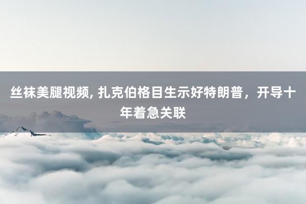 丝袜美腿视频， 扎克伯格目生示好特朗普，开导十年着急关联