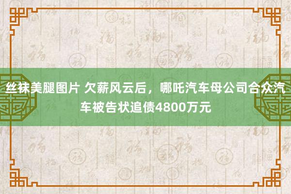 丝袜美腿图片 欠薪风云后，哪吒汽车母公司合众汽车被告状追债4800万元