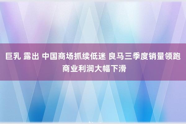 巨乳 露出 中国商场抓续低迷 良马三季度销量领跑 商业利润大幅下滑