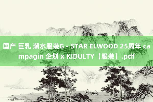 国产 巨乳 潮水服装G－STAR ELWOOD 25周年 campagin 企划 x KIDULTY【服装】.pdf