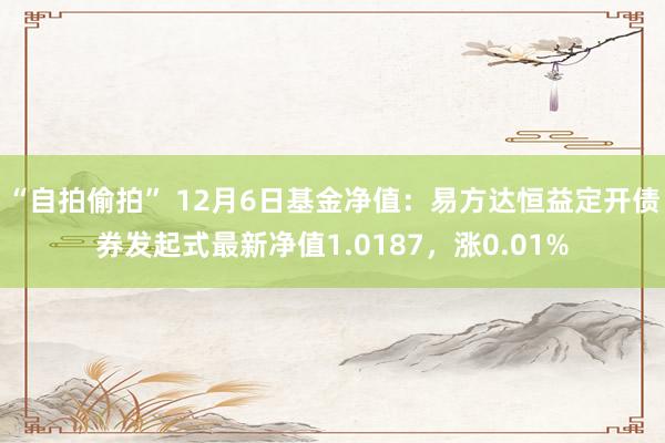 “自拍偷拍” 12月6日基金净值：易方达恒益定开债券发起式最新净值1.0187，涨0.01%