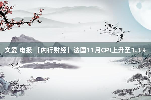 文爱 电报 【内行财经】法国11月CPI上升至1.3%