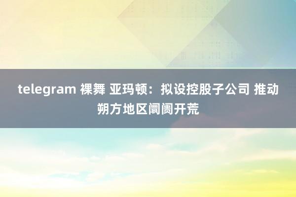 telegram 裸舞 亚玛顿：拟设控股子公司 推动朔方地区阛阓开荒