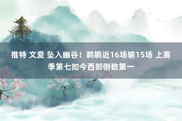 推特 文爱 坠入幽谷！鹈鹕近16场输15场 上赛季第七如今西部倒数第一