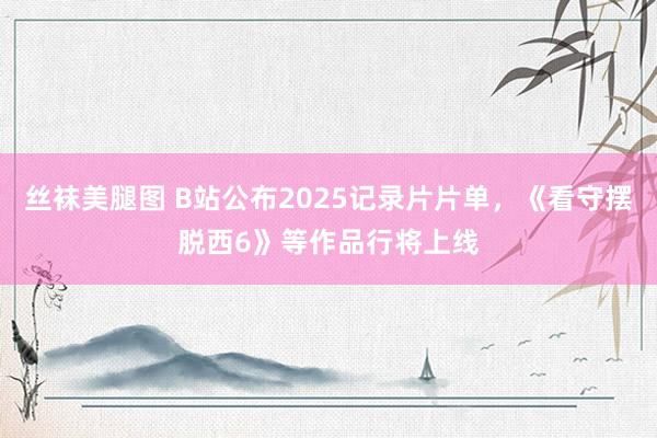 丝袜美腿图 B站公布2025记录片片单，《看守摆脱西6》等作品行将上线