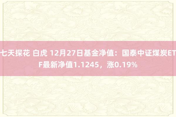 七天探花 白虎 12月27日基金净值：国泰中证煤炭ETF最新净值1.1245，涨0.19%