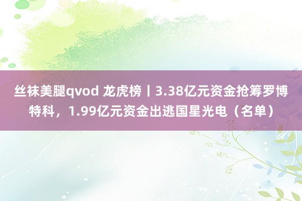 丝袜美腿qvod 龙虎榜丨3.38亿元资金抢筹罗博特科，1.99亿元资金出逃国星光电（名单）